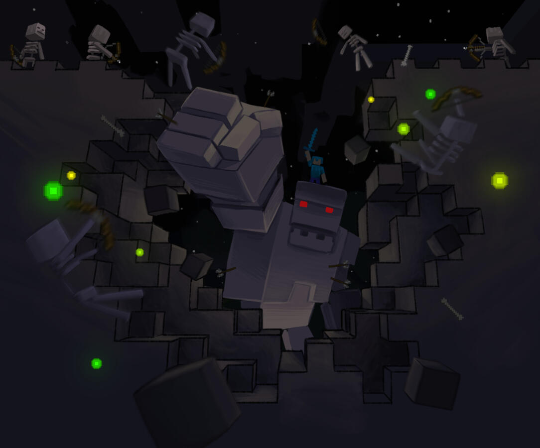 Wallbreak (Minecraft) // Photoshop, Maya