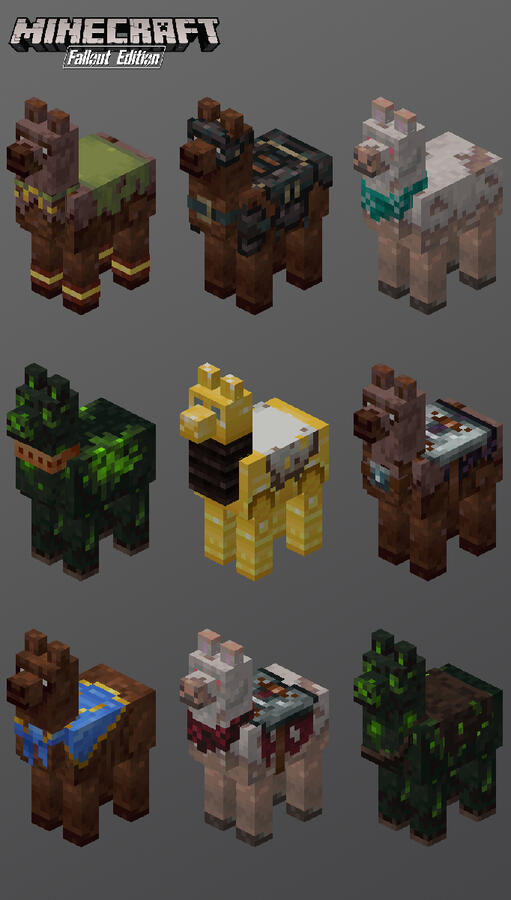 Minecraft llamas (Fallout texture pack)