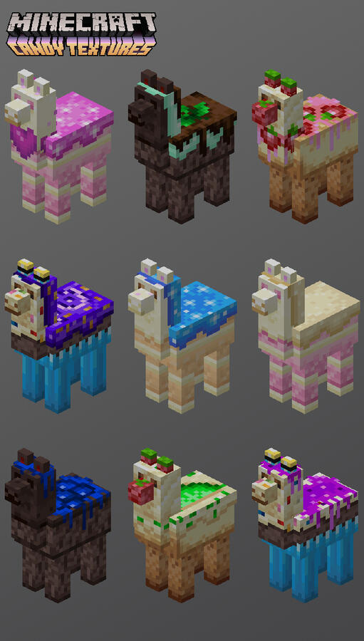 Minecraft llamas (Candy texture pack)