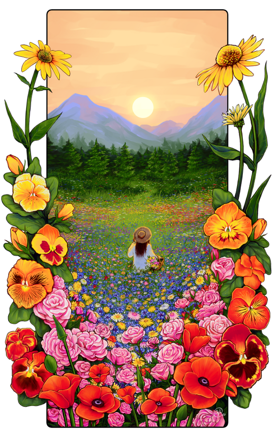 Illustration // While you are away I tend the flowers (Stanza: Growth)